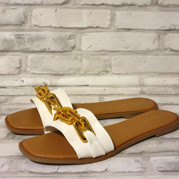 White One Band Sandal - Picture 1 of 4